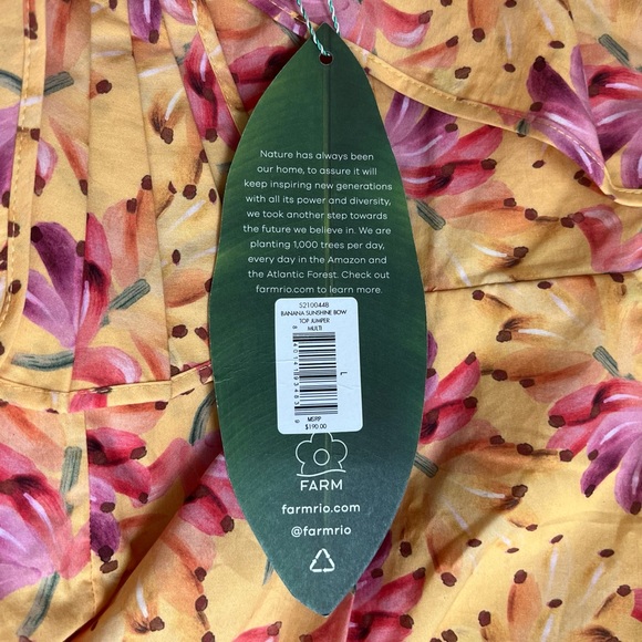 Farm Rio Banana Sunshine Bow Top Jumper L - Picture 8 of 11